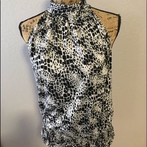 Black & White Mock Neck Sleveless